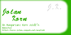 jolan korn business card